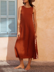 Robe Stripes ample fendue
