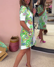 Robe Aria imprimée droite