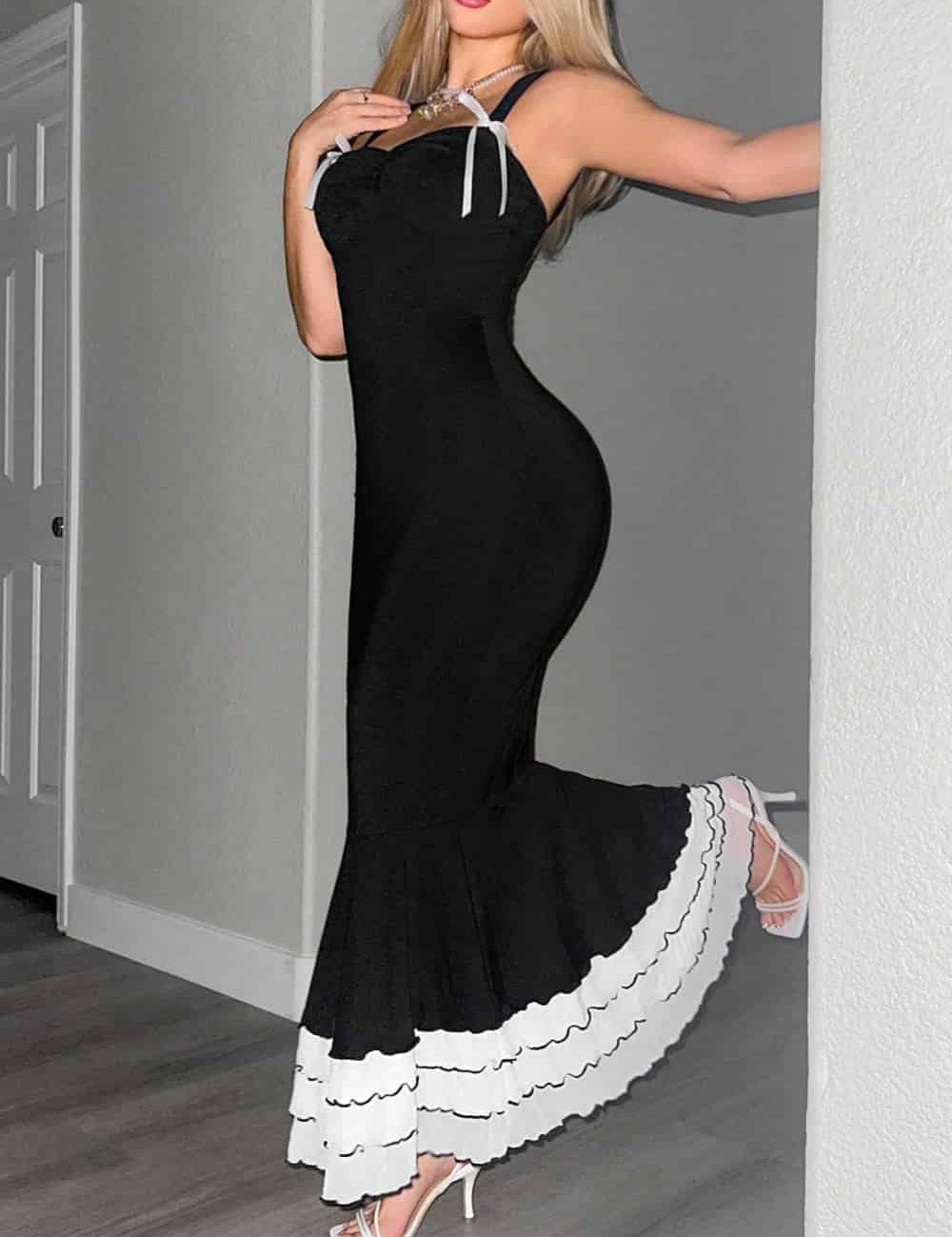 Robe longue moulante nuisette