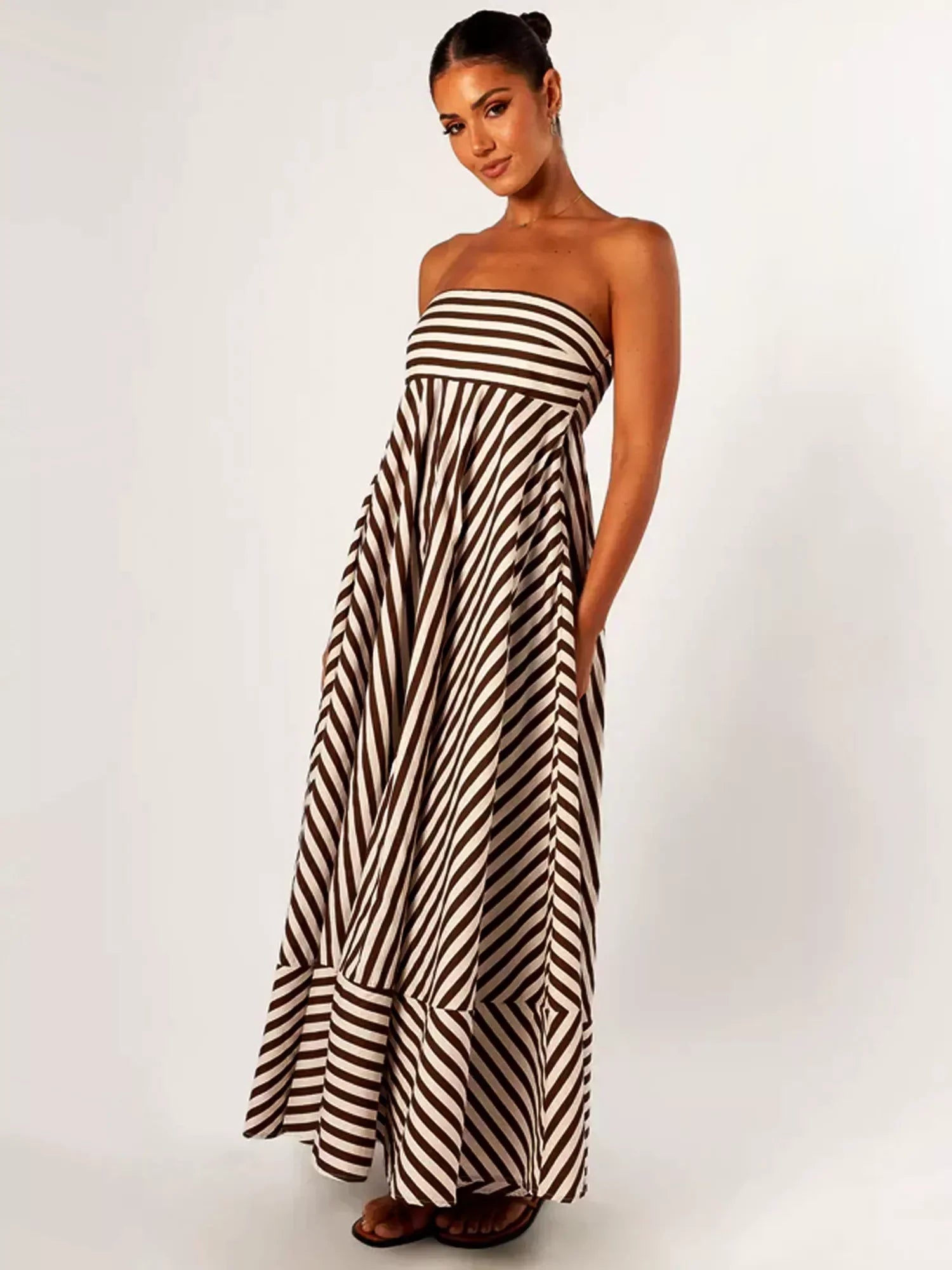 Robe longue Nocturnal froncée