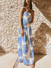 Robe longue décontractée de vacances imprimé