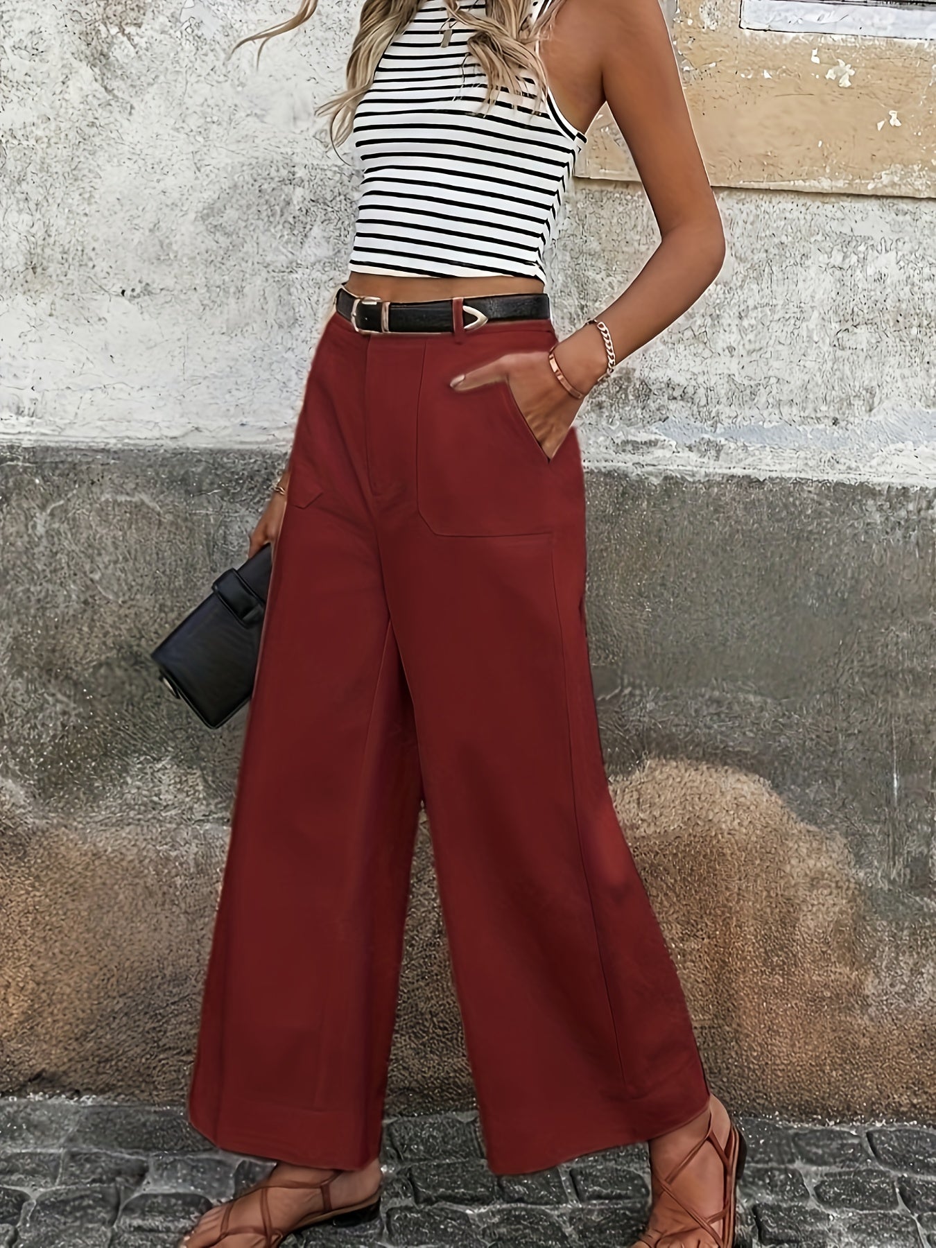 Pantalon Mara taille haute ample