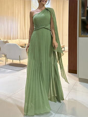 Robe longue élégante fluide plissée