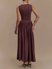 Robe Minimalist rétro col carré