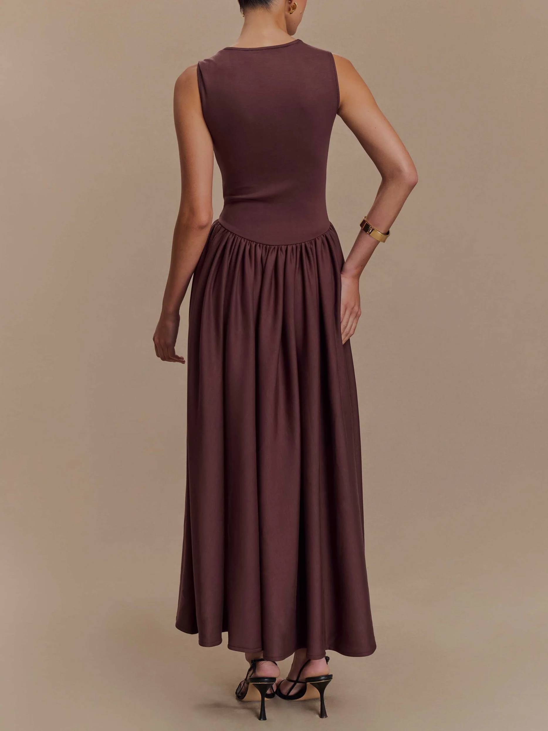Robe Minimalist rétro col carré