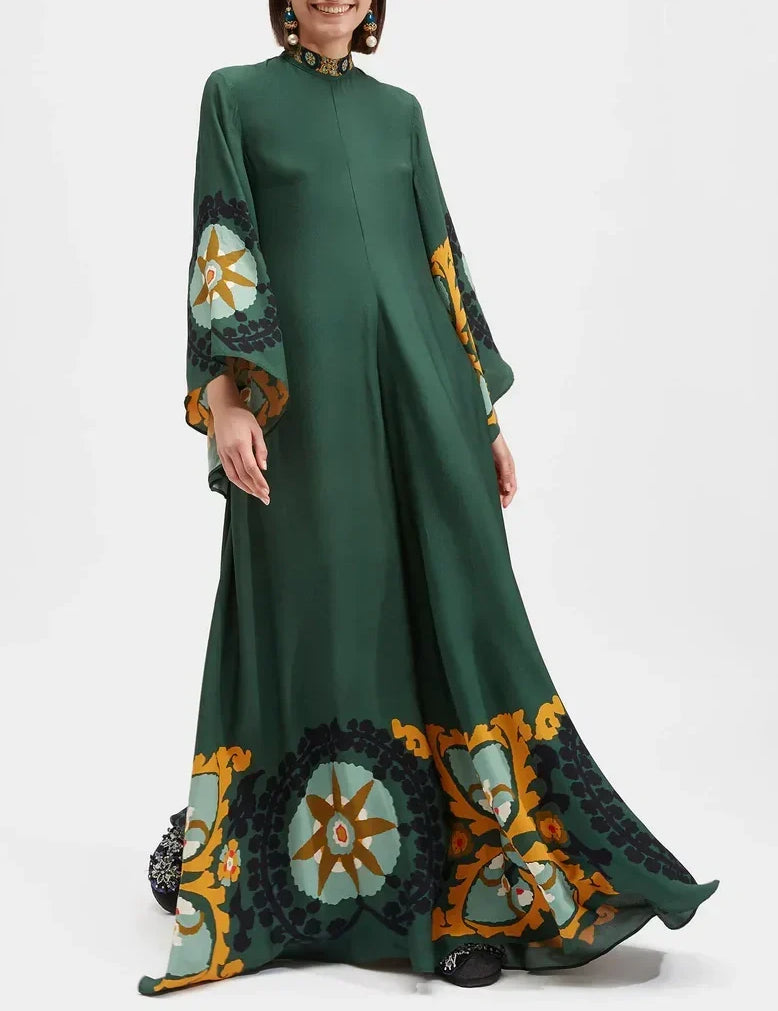 Robe longue ample imprimée