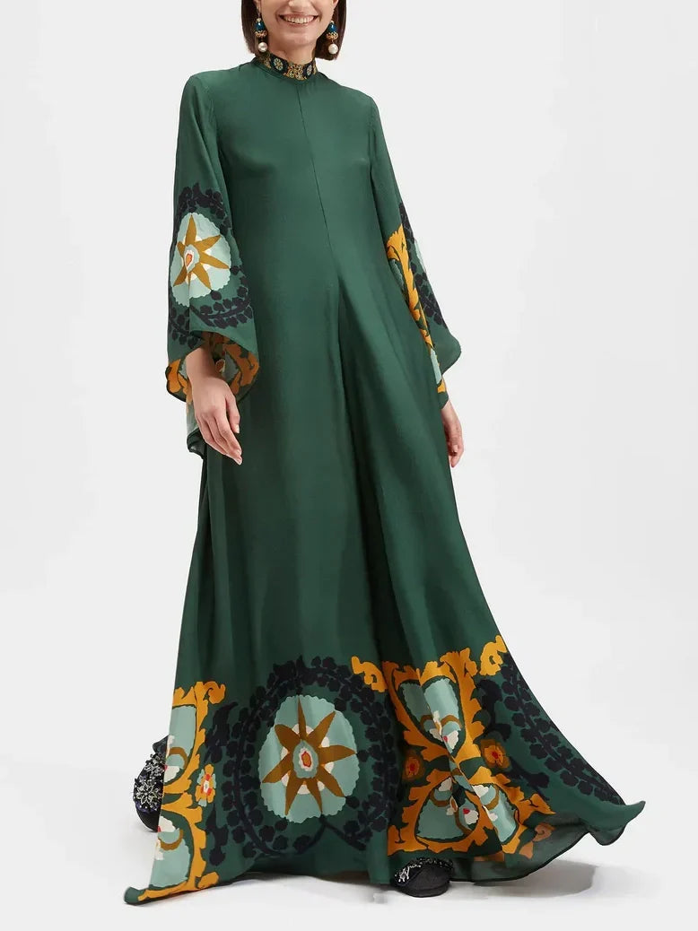 Robe longue ample imprimée