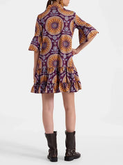 Robe courte taille basse à étages