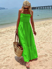 Robe longue épaules dénudées de vacances