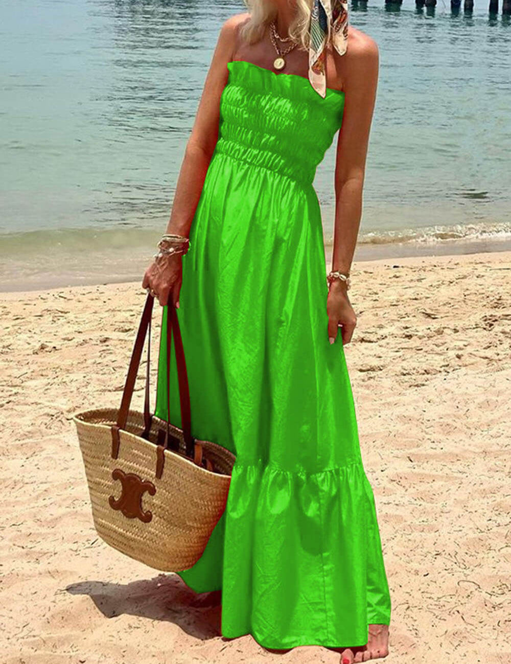 Robe longue épaules dénudées de vacances
