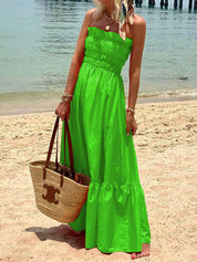 Robe longue épaules dénudées de vacances