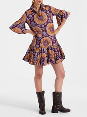 Robe courte taille basse à étages