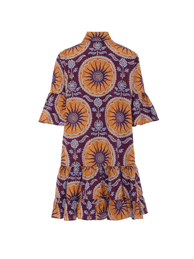 Robe courte taille basse à étages
