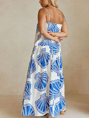 Robe longue décontractée de vacances imprimé