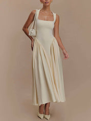 Robe Minimalist rétro col carré