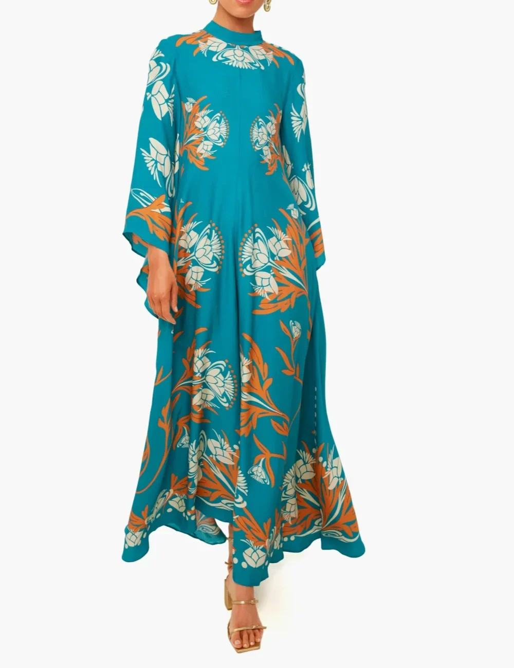 Robe longue vintage spectaculaire imprimé