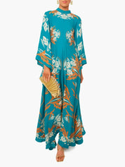 Robe longue vintage spectaculaire imprimé