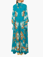 Robe longue vintage spectaculaire imprimé
