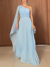 Robe longue élégante fluide plissée
