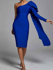 Robe Abbey asymétrique une épaule bandage