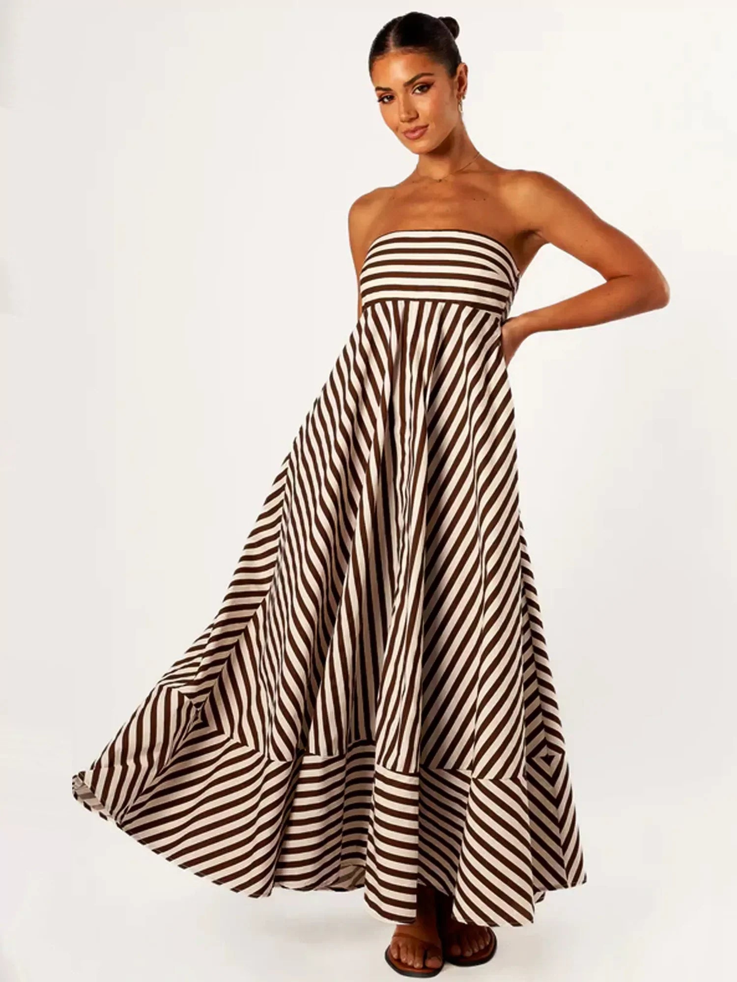 Robe longue Nocturnal froncée