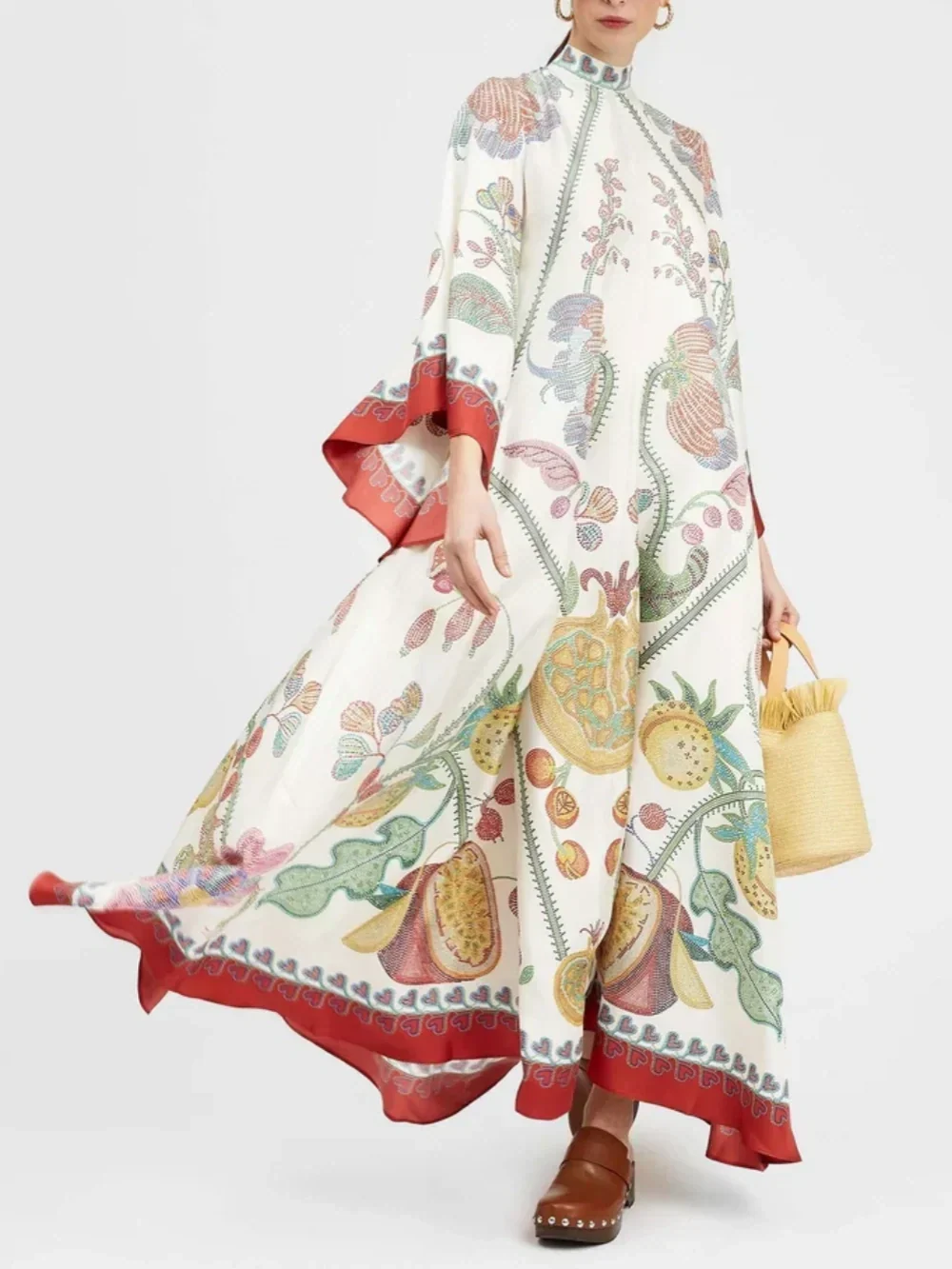 Robe longue Hand-placed imprimé