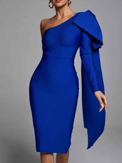 Robe Abbey asymétrique une épaule bandage