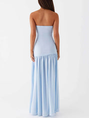 Robe longue raffinée dos nu bustier