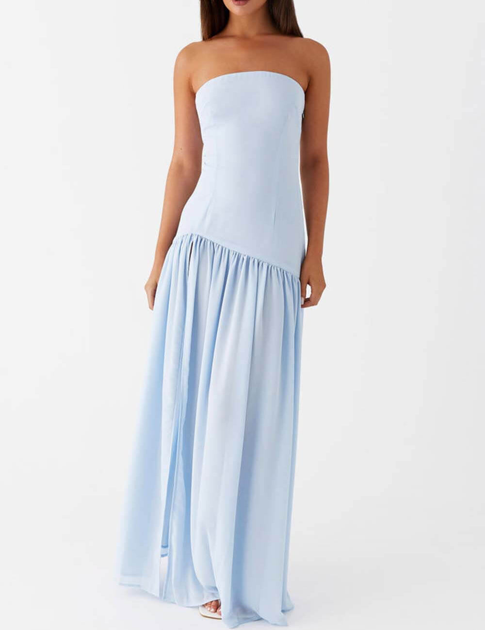 Robe longue raffinée dos nu bustier