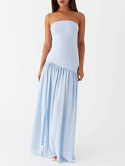 Robe longue raffinée dos nu bustier