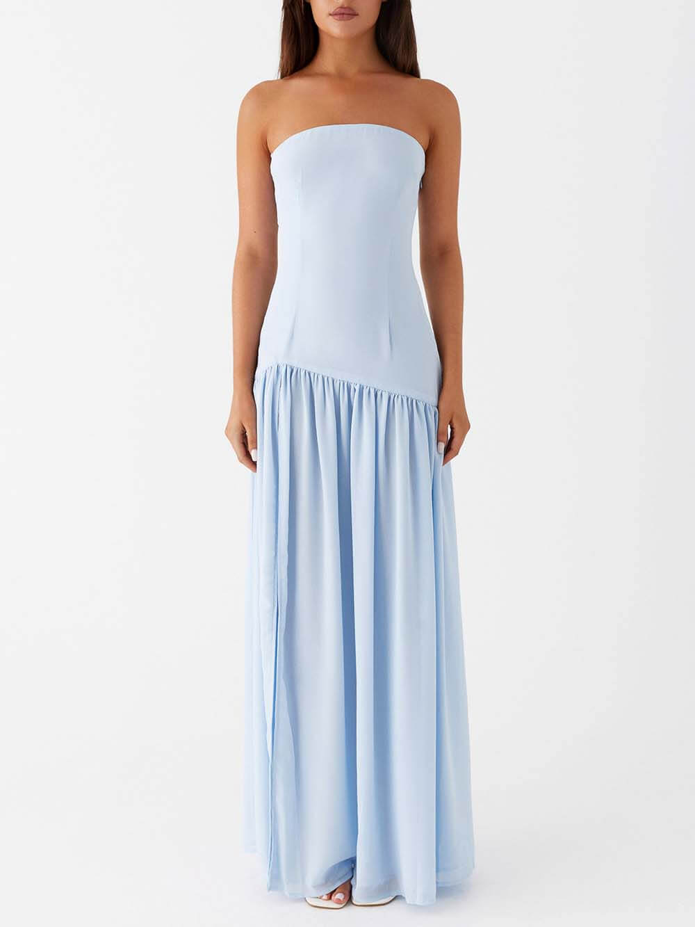 Robe longue raffinée dos nu bustier