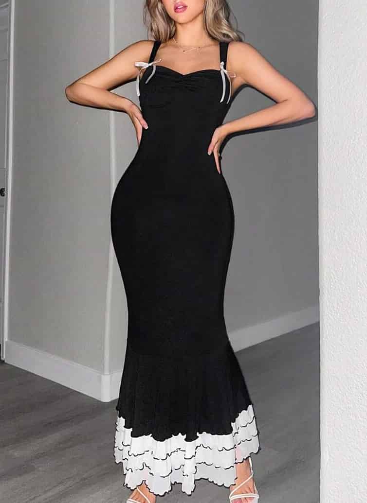 Robe longue moulante nuisette