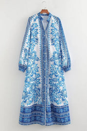 Robe longue unique manches longues boutonnée