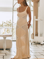 Robe longue en maille ajouré d'été