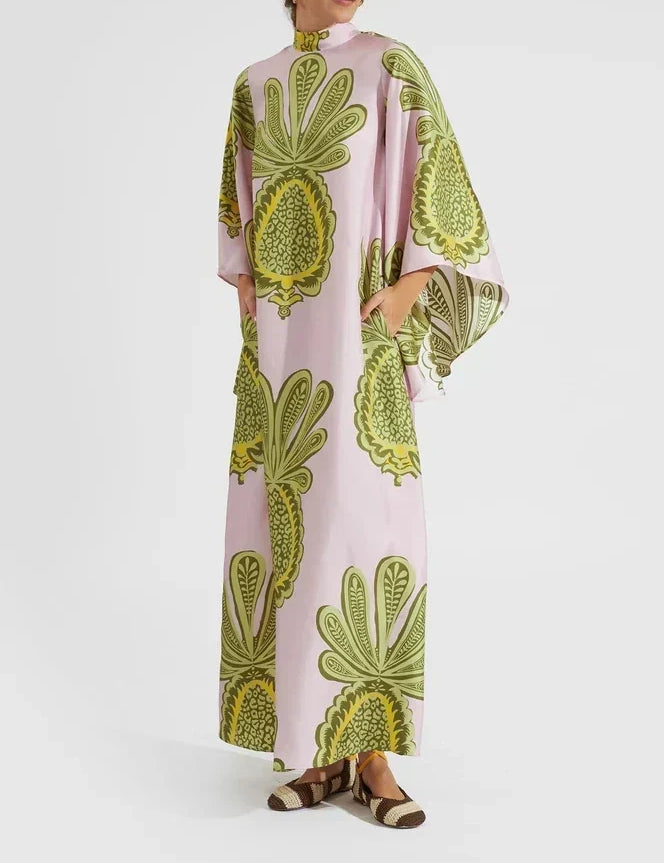 Robe longue Tropical imprimé