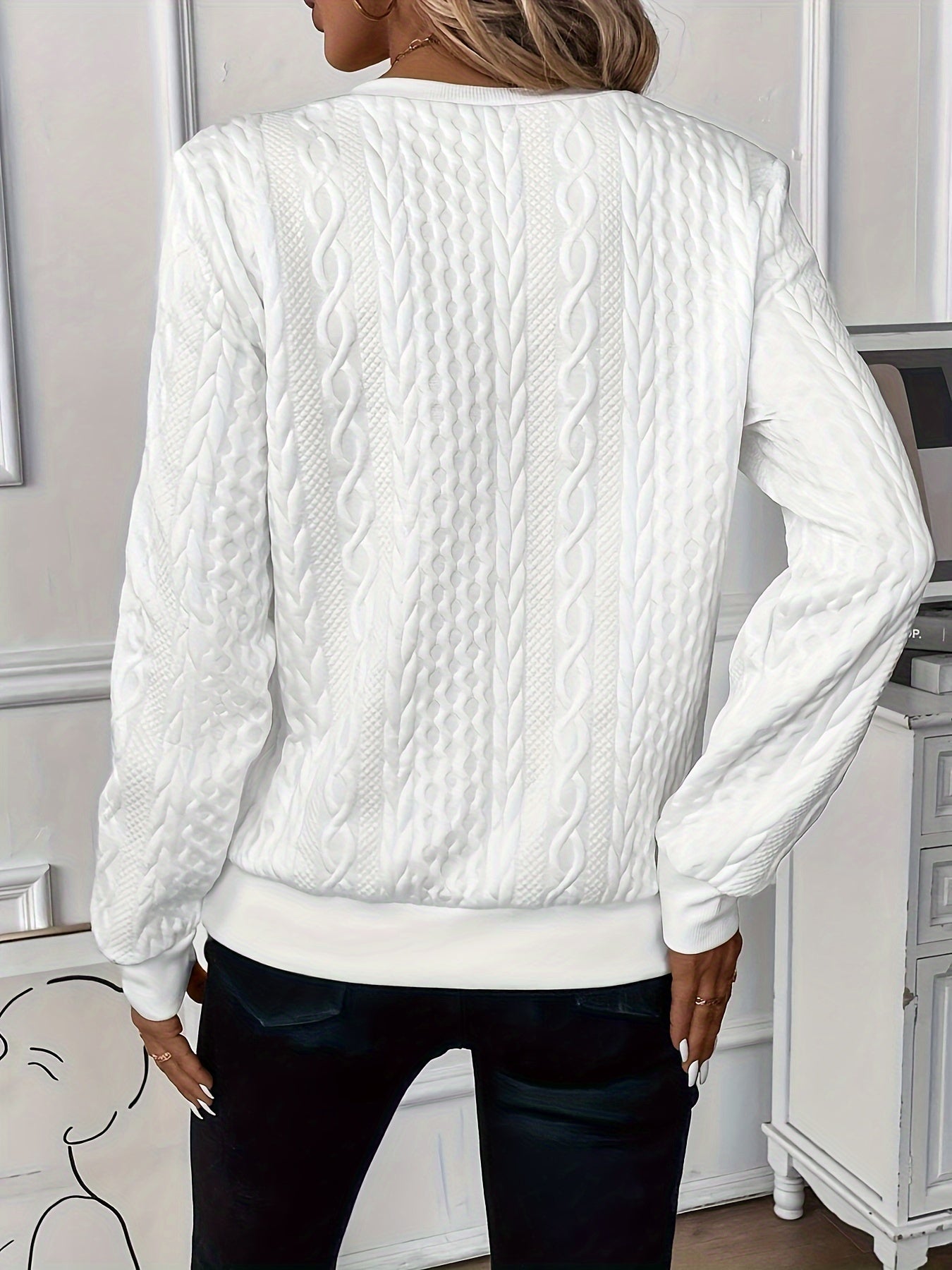 Pull Amy zippé — Blanc (zip noir)