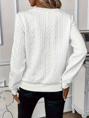 Pull Amy zippé — Blanc (zip noir)
