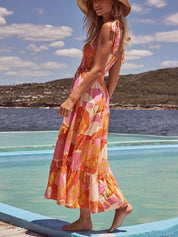 Robe sans manches plissée extensible