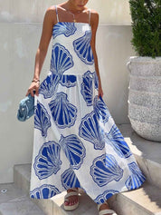 Robe longue décontractée de vacances imprimé