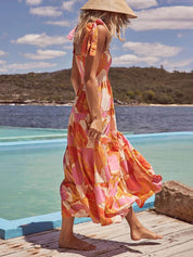 Robe sans manches plissée extensible