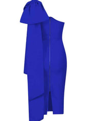 Robe Abbey asymétrique une épaule bandage