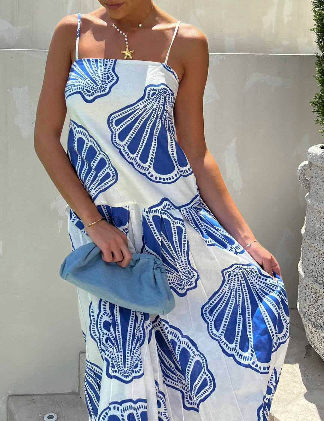 Robe longue décontractée de vacances imprimé