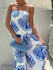 Robe longue décontractée de vacances imprimé