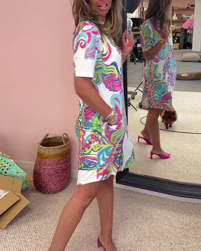 Robe Aria imprimée droite