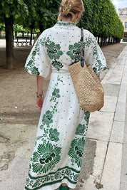 Robe longue unique manches longues boutonnée
