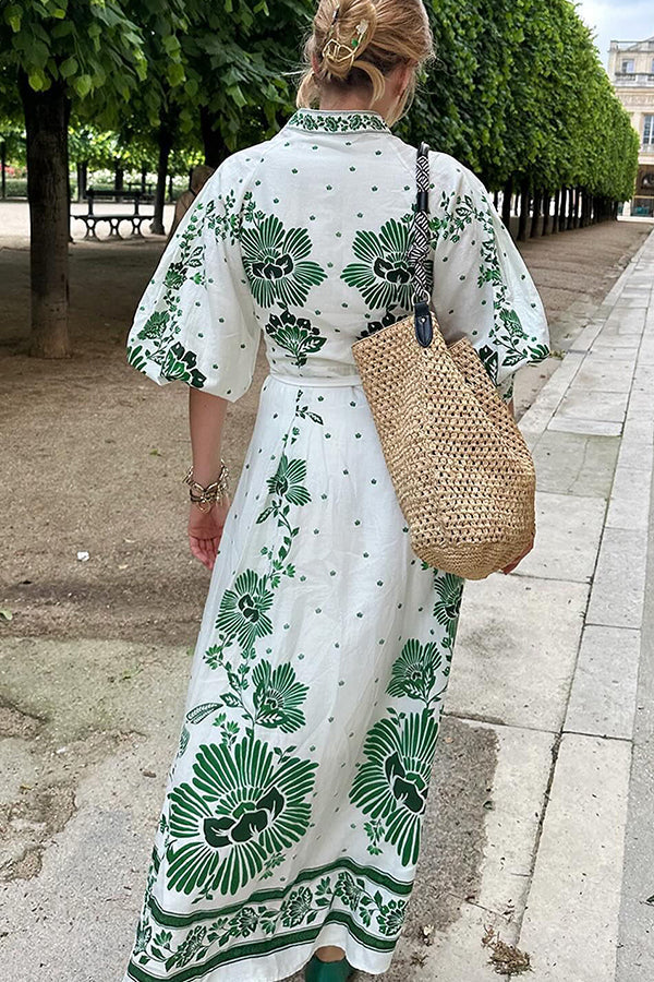 Robe longue unique manches longues boutonnée