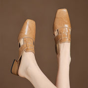 Mules Lawson à bout carré en cuir
