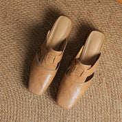 Mules Lawson à bout carré en cuir
