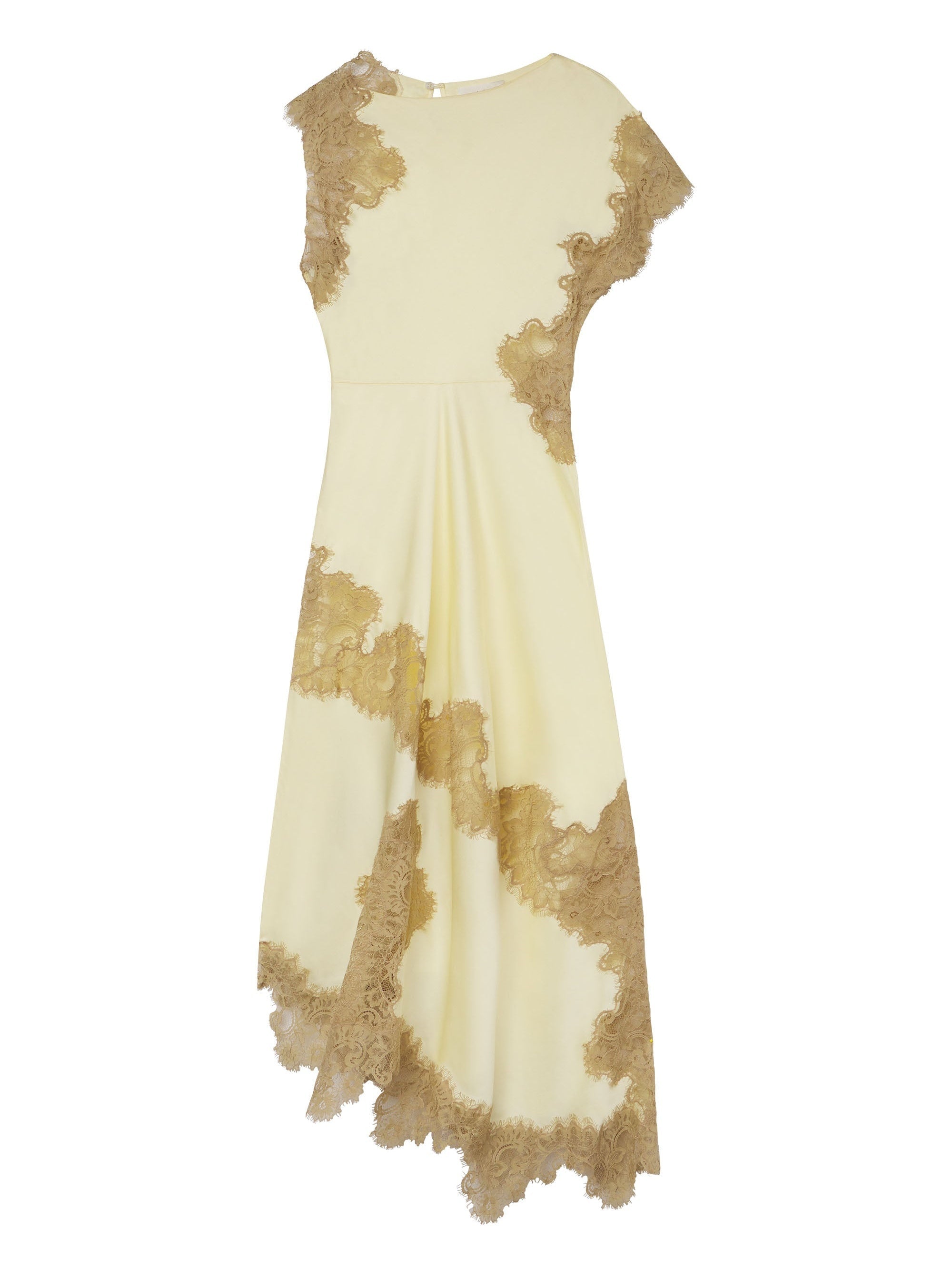 Robe longue en satin en dentelle