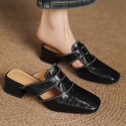 Mules Lawson à bout carré en cuir